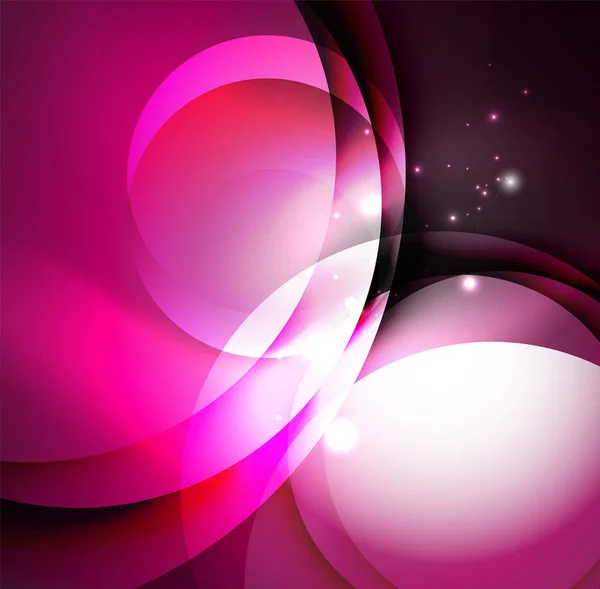 Illustration numérique, ondes et cercles lumineux — Image vectorielle