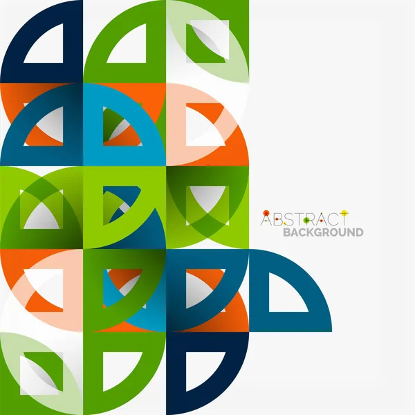 Cut paper circles, mosaic mix geometric pattern design — Stock Vector