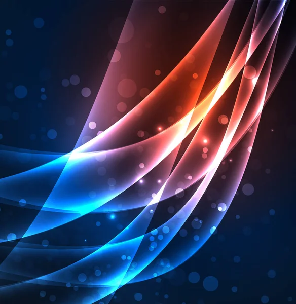 Enerji hatları, karanlıkta parlayan dalgalar vektör arka plan