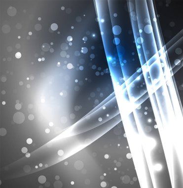 Enerji hatları, karanlıkta parlayan dalgalar vektör arka plan