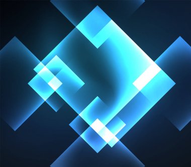 Kareler ve parlak parlayan etkileri koyu arka plan tasarımı