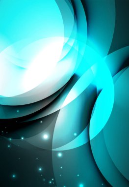 Dijital illüstrasyon, parlayan dalgalar ve daireler