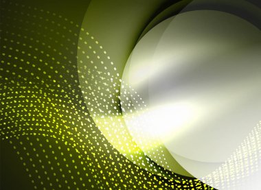 Parçacıklar koyu renk arka plan üzerinde oluşturulan parlayan dalga