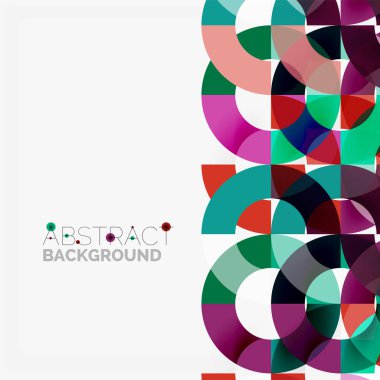 Modern geometrik desen tasarım gri arka plan üzerinde renkli halkalar