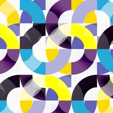 Modern geometrik desen tasarım gri arka plan üzerinde renkli halkalar