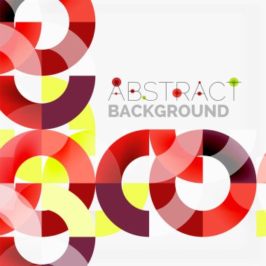 Modern geometrik desen tasarım gri arka plan üzerinde renkli halkalar