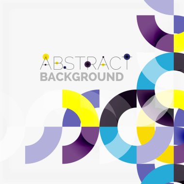 Modern geometrik desen tasarım gri arka plan üzerinde renkli halkalar