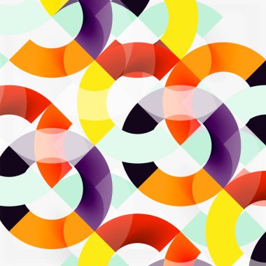 Modern geometrik desen tasarım gri arka plan üzerinde renkli halkalar