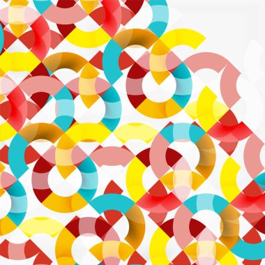 Modern geometrik desen tasarım gri arka plan üzerinde renkli halkalar