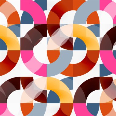 Modern geometrik desen tasarım gri arka plan üzerinde renkli halkalar