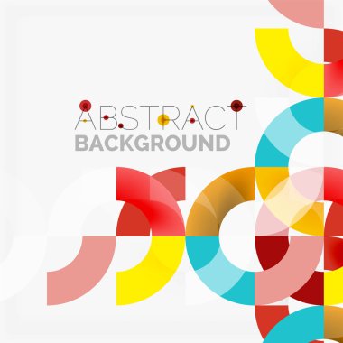 Modern geometrik desen tasarım gri arka plan üzerinde renkli halkalar