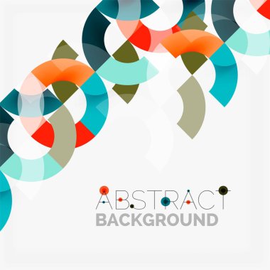 Modern geometrik desen tasarım gri arka plan üzerinde renkli halkalar