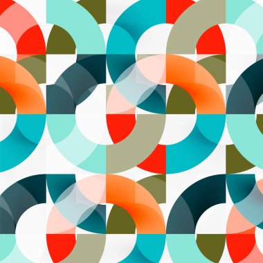 Modern geometrik desen tasarım gri arka plan üzerinde renkli halkalar