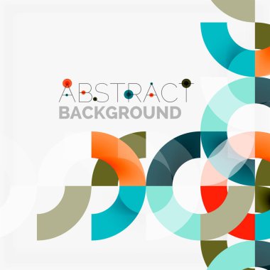 Modern geometrik desen tasarım gri arka plan üzerinde renkli halkalar