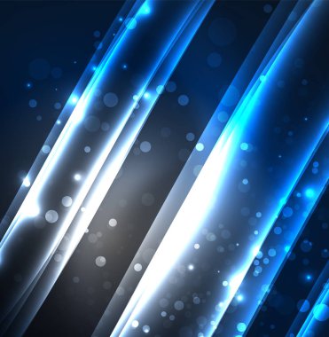 Enerji hatları, karanlıkta parlayan dalgalar vektör arka plan