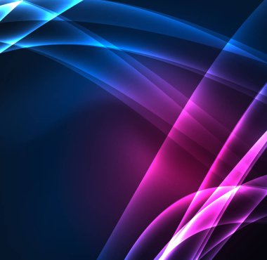 Enerji hatları, karanlıkta parlayan dalgalar vektör arka plan