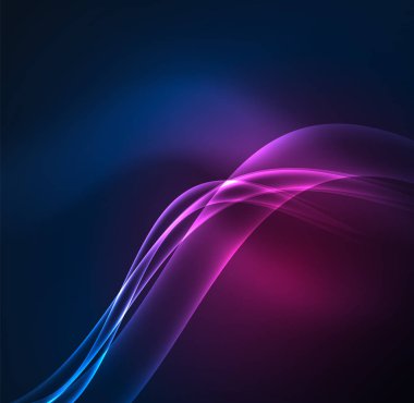 Enerji hatları, karanlıkta parlayan dalgalar vektör arka plan