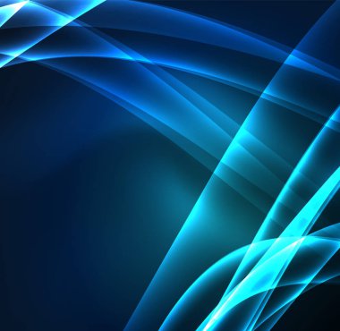 Enerji hatları, karanlıkta parlayan dalgalar vektör arka plan