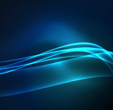 Enerji hatları, karanlıkta parlayan dalgalar vektör arka plan