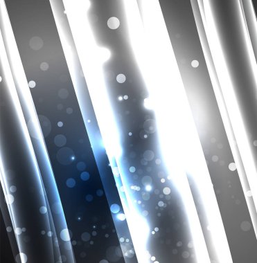 Enerji hatları, karanlıkta parlayan dalgalar vektör arka plan