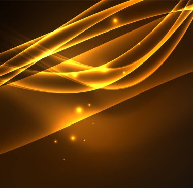 Enerji hatları, karanlıkta parlayan dalgalar vektör arka plan