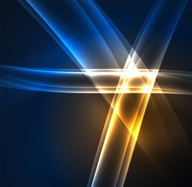 Enerji hatları, karanlıkta parlayan dalgalar vektör arka plan