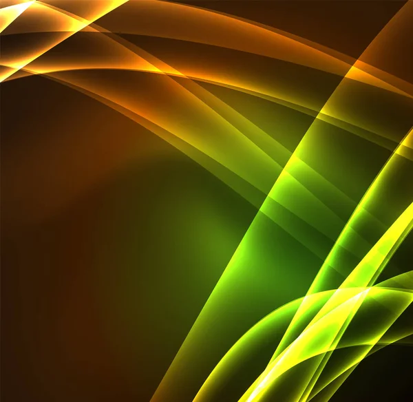 Enerji hatları, karanlıkta parlayan dalgalar vektör arka plan