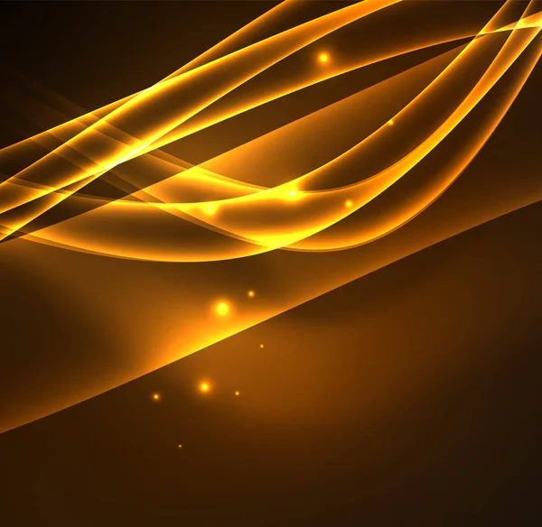 Enerji hatları, karanlıkta parlayan dalgalar vektör arka plan