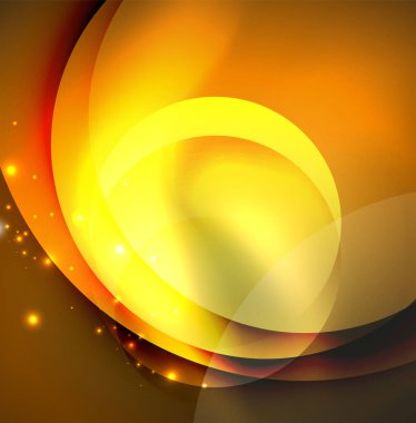 Dijital illüstrasyon, parlayan dalgalar ve daireler