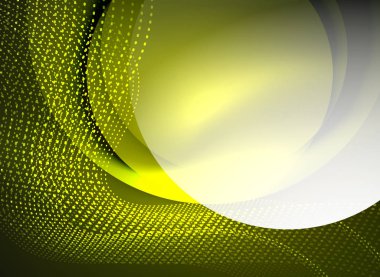 Parçacıklar koyu renk arka plan üzerinde oluşturulan parlayan dalga