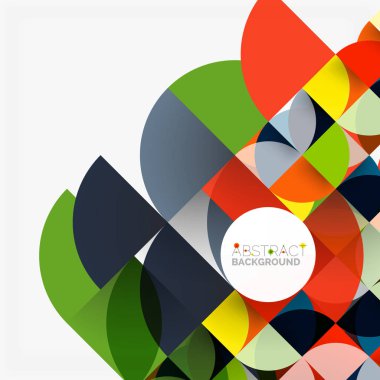 Kağıt daire kesim, mozaik mix geometrik desen tasarım