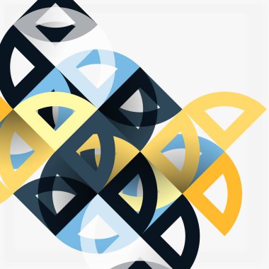 Kağıt daire kesim, mozaik mix geometrik desen tasarım