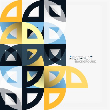 Kağıt daire kesim, mozaik mix geometrik desen tasarım