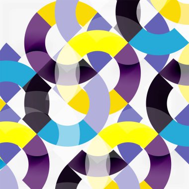 Modern geometrik desen tasarım gri arka plan üzerinde renkli halkalar