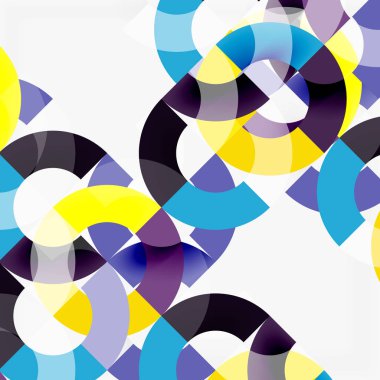 Modern geometrik desen tasarım gri arka plan üzerinde renkli halkalar