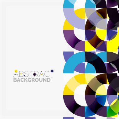 Modern geometrik desen tasarım gri arka plan üzerinde renkli halkalar