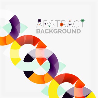 Modern geometrik desen tasarım gri arka plan üzerinde renkli halkalar