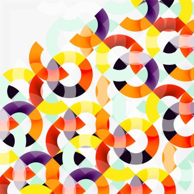 Modern geometrik desen tasarım gri arka plan üzerinde renkli halkalar