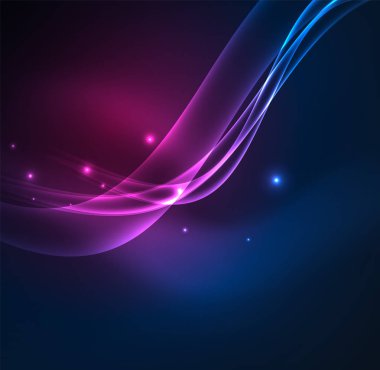 Enerji hatları, karanlıkta parlayan dalgalar vektör arka plan