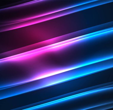 Enerji hatları, karanlıkta parlayan dalgalar vektör arka plan