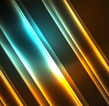 Enerji hatları, karanlıkta parlayan dalgalar vektör arka plan