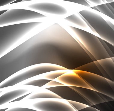 Enerji hatları, karanlıkta parlayan dalgalar vektör arka plan