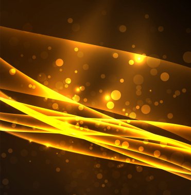 Enerji hatları, karanlıkta parlayan dalgalar vektör arka plan