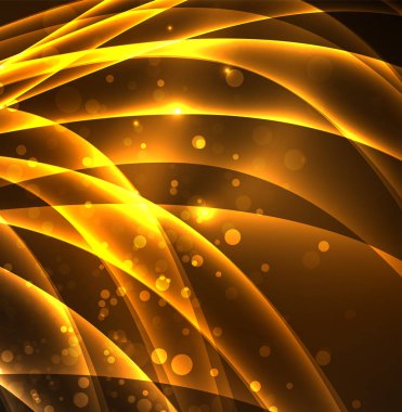 Enerji hatları, karanlıkta parlayan dalgalar vektör arka plan