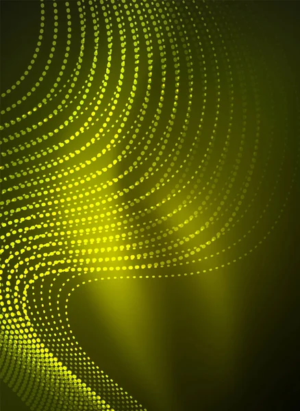 Parçacıklar koyu renk arka plan üzerinde oluşturulan parlayan dalga