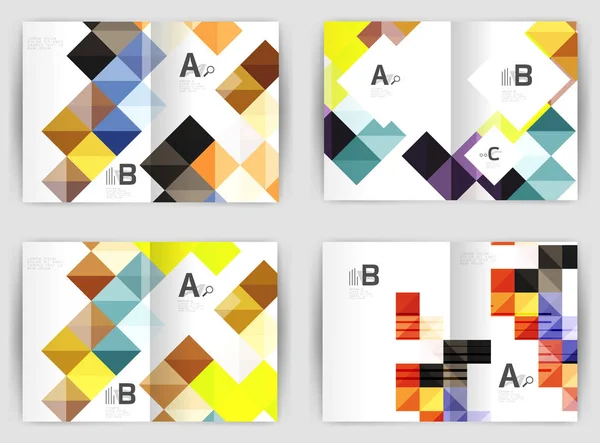 Minimal square mosaic cover design templates — Stock Vector