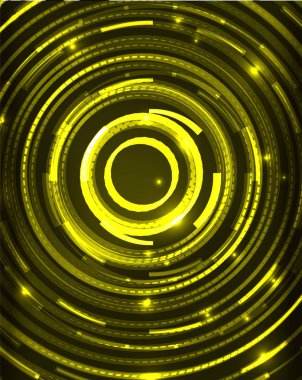 Neon Çemberleri Soyut Arkaplan