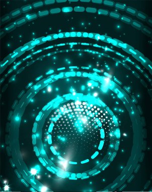 Neon Çemberleri Soyut Arkaplan