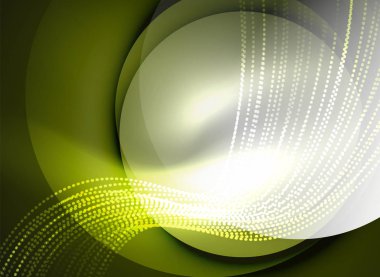 Parçacıklar koyu renk arka plan üzerinde oluşturulan parlayan dalga