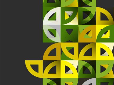 Kağıt daire kesim, mozaik mix geometrik desen tasarım